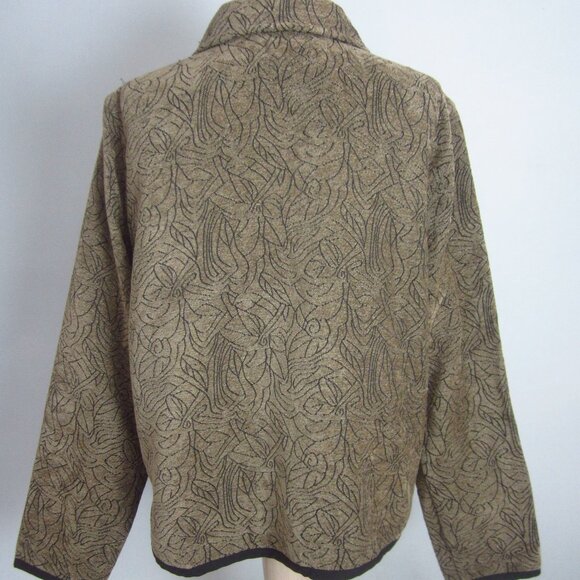 CJ Banks Christopher & Bank Womens M Blazer Taupe Brown Black Floral Jacket - Picture 2 of 11